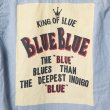 画像12: BLUE BLUE  KING OF BLUE バックプリント オーガニックシャンブレーシャツ (12)