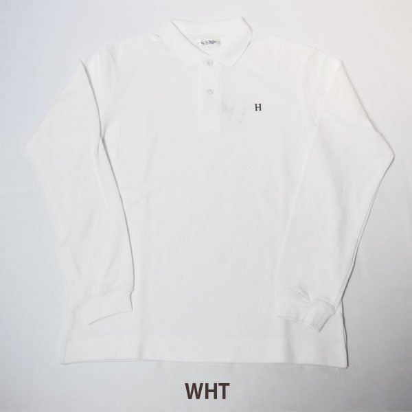 画像1: 【WHT Sサイズのみ】HOLLYWOOD RANCH MARKET　Ｈエンブロイダリー カノコポロ ロングスリーブシャツ (1)