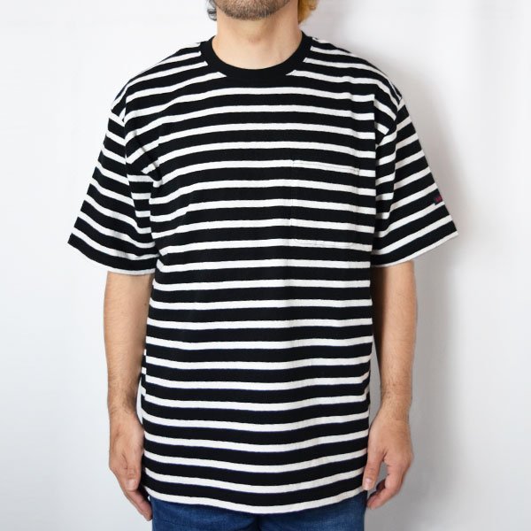 画像3: BLUE BLUE  リサイクルコットン テンジク ボーダーポケット ショートスリーブTシャツ (3)