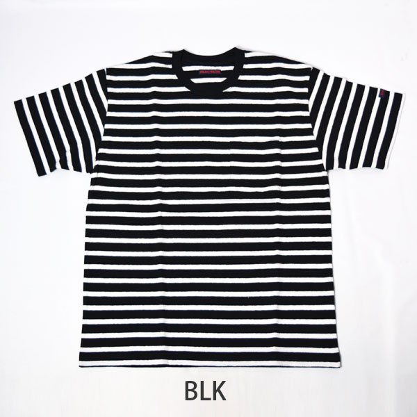 画像4: BLUE BLUE  リサイクルコットン テンジク ボーダーポケット ショートスリーブTシャツ (4)