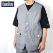 画像1: BLUE BLUE  タイプライター クロスハーフムーンベスト (1)