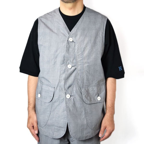 画像3: BLUE BLUE  タイプライター クロスハーフムーンベスト (3)