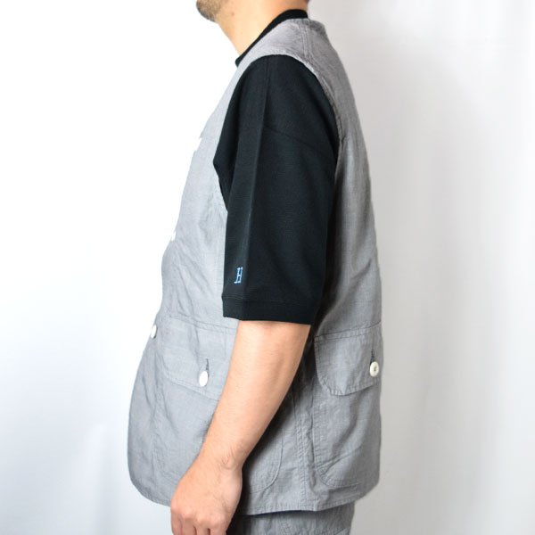 画像4: BLUE BLUE  タイプライター クロスハーフムーンベスト (4)