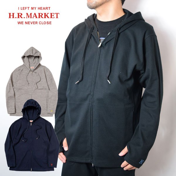 画像1: HOLLYWOOD RANCH MARKET　ストレッチフライス 9.5oz ヘムリブ ZIPUP パーカー (1)