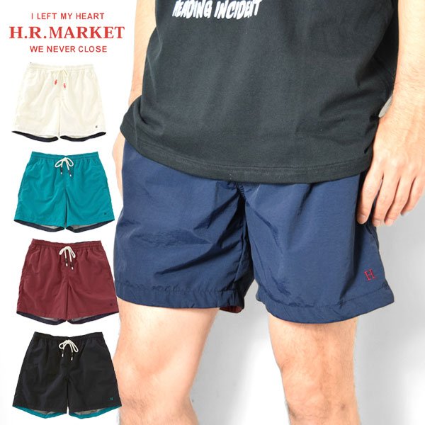 画像1: HOLLYWOOD RANCH MARKET　Hエンブロイダリー ライトシェルバルキータフタ レッグスフリーショーツ (1)
