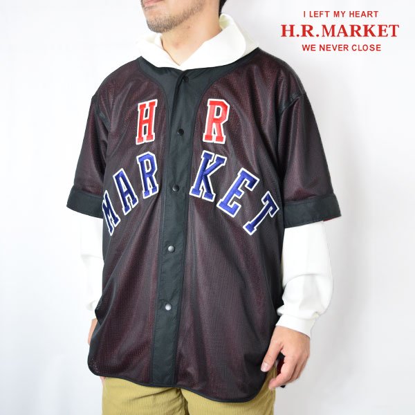 画像1: HOLLYWOOD RANCH MARKET　ダブルメッシュ レタードベースボールシャツ (1)
