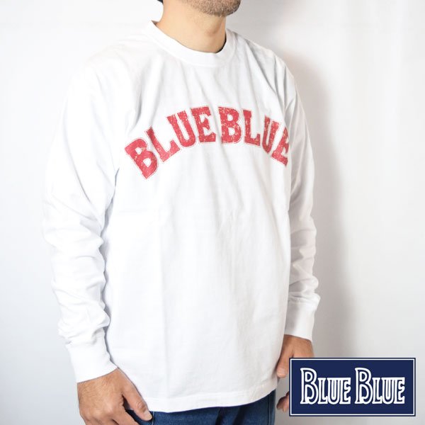 画像1: BLUE BLUE  HAND WRITING BLUE BLUE ロングスリーブTシャツ (1)