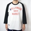 画像3: HOLLYWOOD RANCH MARKET　ガーゼウラケ WINDOW SIGN HRM LOGOプリントラグランTシャツ (3)