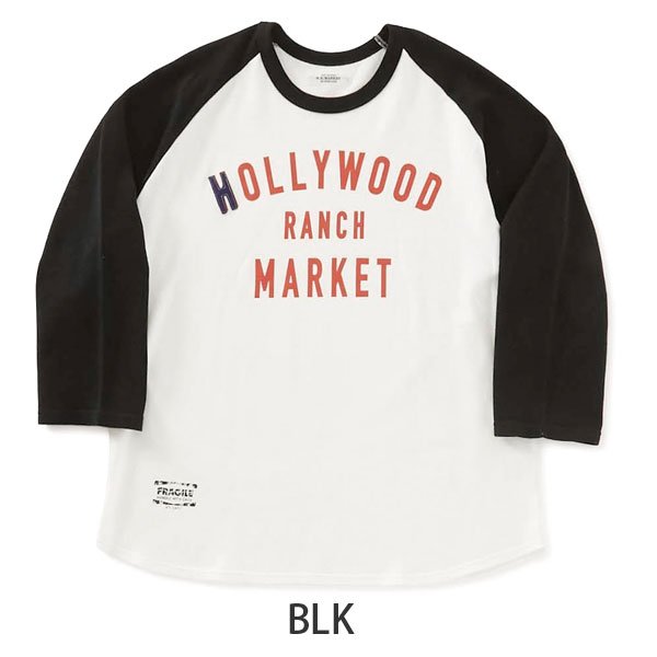 画像6: HOLLYWOOD RANCH MARKET ガーゼウラケ WINDOW SIGN HRM LOGOプリントラグランTシャツ (6)