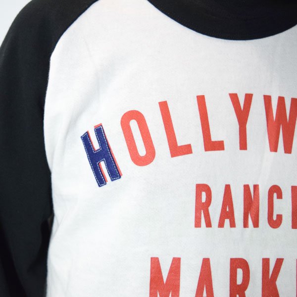 画像9: HOLLYWOOD RANCH MARKET ガーゼウラケ WINDOW SIGN HRM LOGOプリントラグランTシャツ (9)