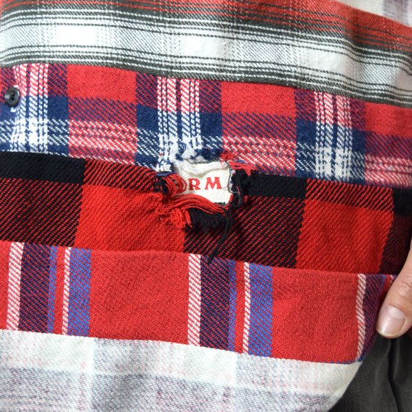 画像10: HOLLYWOOD RANCH MARKET　マルチネルチェック ボーダーパッチワークシャツ (10)