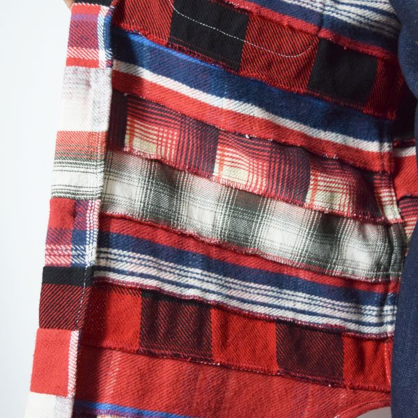 画像11: HOLLYWOOD RANCH MARKET　マルチネルチェック ボーダーパッチワークシャツ (11)