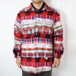 画像3: HOLLYWOOD RANCH MARKET　マルチネルチェック ボーダーパッチワークシャツ (3)