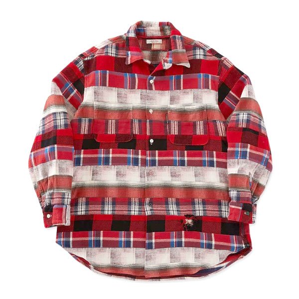 画像6: HOLLYWOOD RANCH MARKET　マルチネルチェック ボーダーパッチワークシャツ (6)