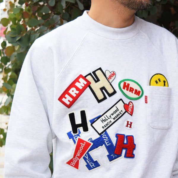 画像2: HOLLYWOOD RANCH MARKET　アメリカンヴィンテージウラケ SO MANY ワッペンスウェット クルーネック (2)