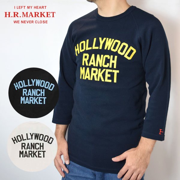 画像1: HOLLYWOOD RANCH MARKET　DOUBLE LOGOプリント ストレッチフライスハーフスリーブ　SFNEW (1)
