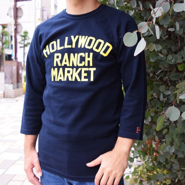 画像2: HOLLYWOOD RANCH MARKET　DOUBLE LOGOプリント ストレッチフライスハーフスリーブ　SFNEW (2)