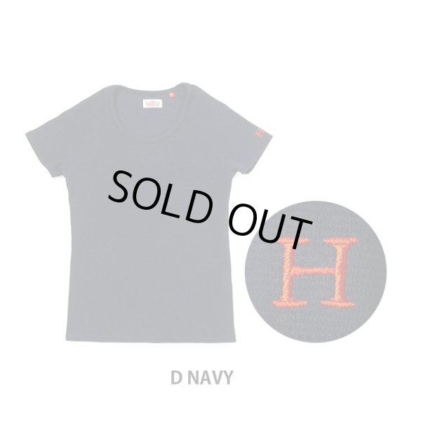 画像1: HOLLYWOOD RANCH MARKET　『ストレッチフライス レディース UネックショートスリーヴTシャツ　カラー：D NAVY』 (1)