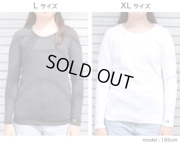 画像2: HOLLYWOOD RANCH MARKET　『ストレッチフライス レディース UネックロングスリーヴTシャツ　カラー：GREY』 (2)
