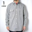 画像1: BLUE BLUE  コットンヘンプ ヒッコリーワークシャツ (1)