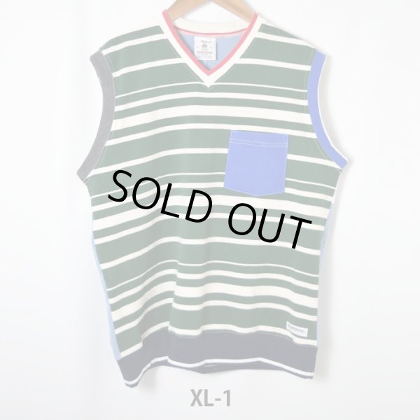 画像2: 【XLサイズ】BARBARIAN×RUSTY TO SHINE　クレイジーパターン Vネックベスト (2)