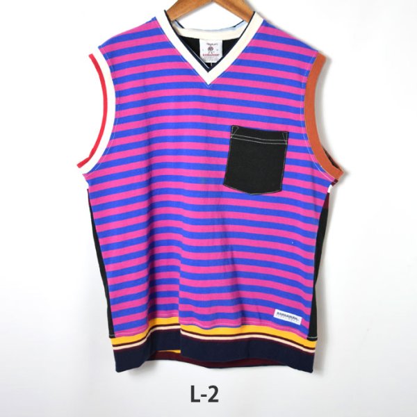 画像4: 【Lサイズ】BARBARIAN×RUSTY TO SHINE　クレイジーパターン Vネックベスト (4)