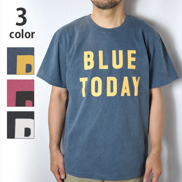 画像1: BLUE BLUE  BLUE TODAY ヴィンテージ ウォッシュ Tシャツ (1)