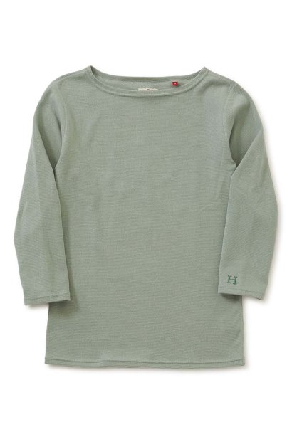 画像1: HOLLYWOOD RANCH MARKET　『ストレッチフライス レディース ボートネック　ハーフスリーブＴシャツ　カラー：SAGE GREEN』 (1)