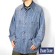 画像1: BLUE BLUE  JK101 セルビッチライトデニム ヴィンテージウォッシュ ラグランスリーブカバーオール　BASICDENIM (1)