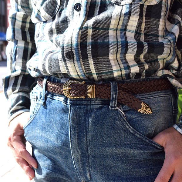 画像2: HOLLYWOOD RANCH MARKET　クロムエクセル ウエスタンメッシュベルト (2)