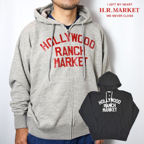 画像1: HOLLYWOOD RANCH MARKET　HRM スプリットロゴ ジップパーカ (1)