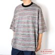 画像1: HOLLYWOOD RANCH MARKET　リサイクルマルチボーダー ドロップショルダーＴシャツ (1)
