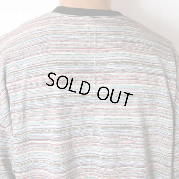 画像8: HOLLYWOOD RANCH MARKET　リサイクルマルチボーダー ドロップショルダーＴシャツ (8)