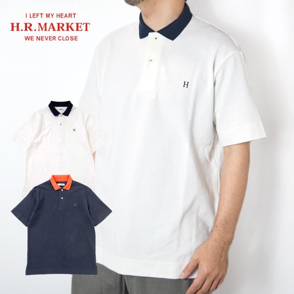 画像1: HOLLYWOOD RANCH MARKET　Hエンブロイダリー カノコリンガーポロシャツ (1)