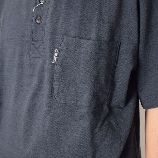 画像8: BLUE BLUE  ヘビースラブテンジク ヘンリーネックポケットＴシャツ (8)