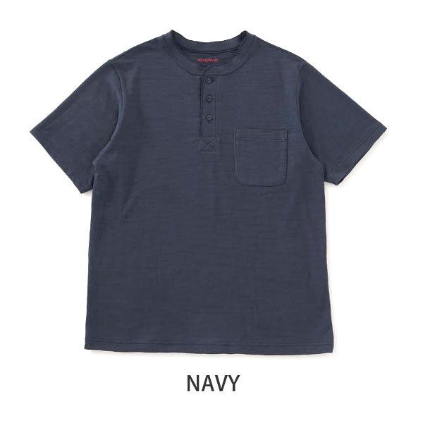 画像4: BLUE BLUE  ヘビースラブテンジク ヘンリーネックポケットＴシャツ (4)