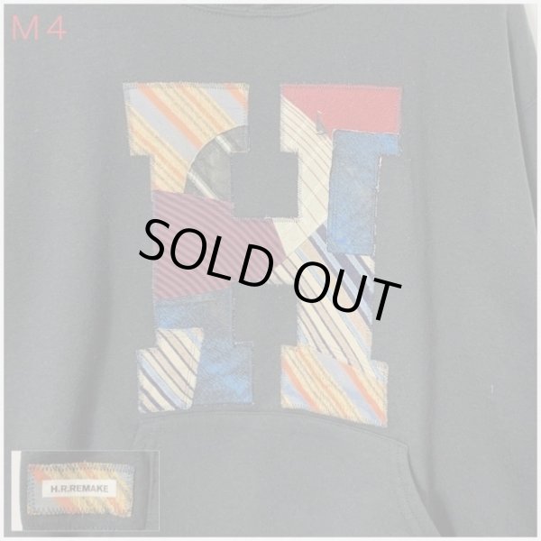 画像6: H.R.REMAKE×RUSTY TO SHINE  USEDタイパッチワーク Hパッチ パーカ　サイズ：M (6)