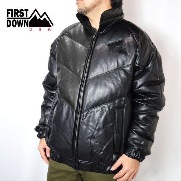 画像1: FIRST DOWN　PU LEATHER V-DOWN JACKET  (1)