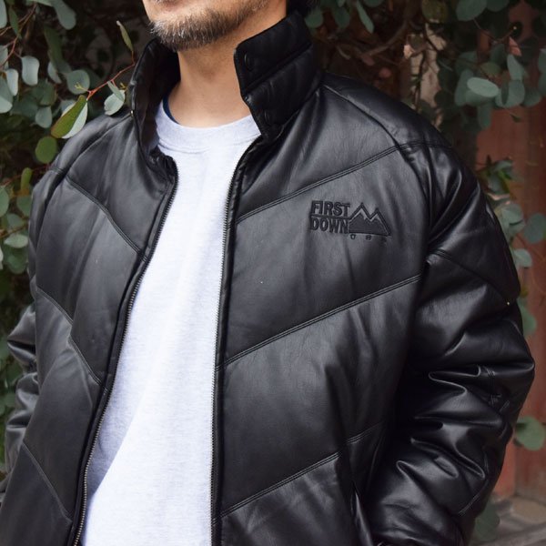 画像2: FIRST DOWN　PU LEATHER V-DOWN JACKET  (2)