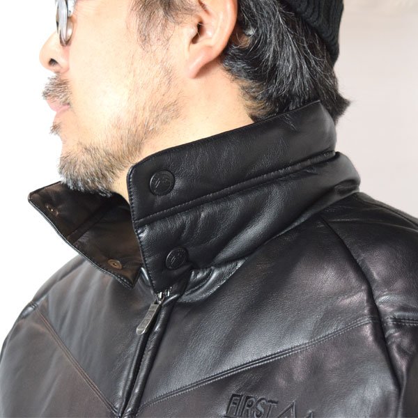 画像8: FIRST DOWN　PU LEATHER V-DOWN JACKET  (8)