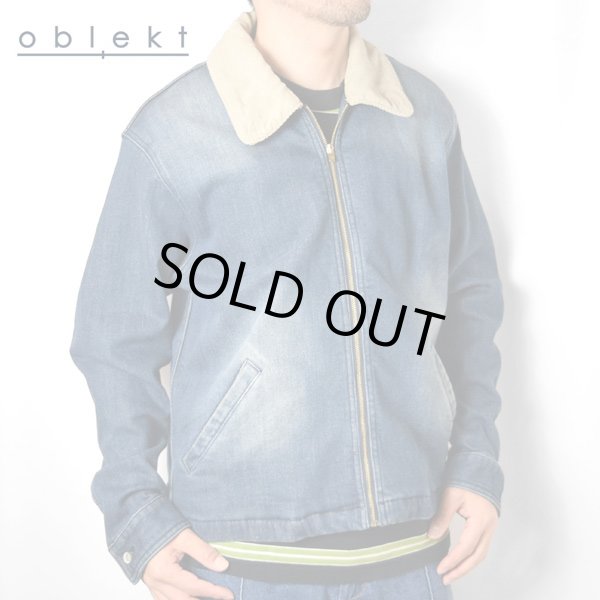 画像1: oblekt　コンフォータブルデニム ジップブルゾン (1)