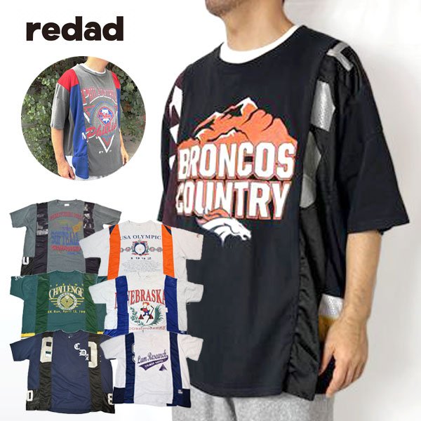 画像1: redad  当店別注 combination wide Tシャツ (1)