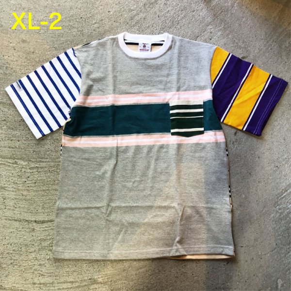画像1: 【XLサイズ】BARBARIAN×RUSTY TO SHINE　8oz クルーネック クレイジーパターンTシャツ (1)