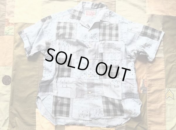 画像2: HOLLYWOOD RANCH MARKET　ダイドパッチワークレース オープンカラーシャツ (2)