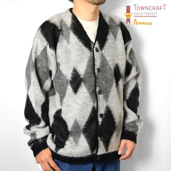 画像1: 【Mサイズのみ】TOWN CRAFT　SHAGGY PATTERN CARDIGAN (1)