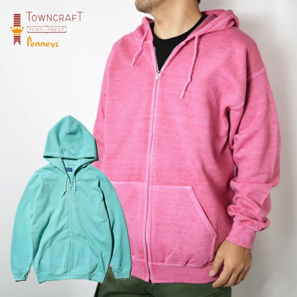 画像1: TOWN CRAFT 90S PIGMENT FULL ZIP HOODIE (1)