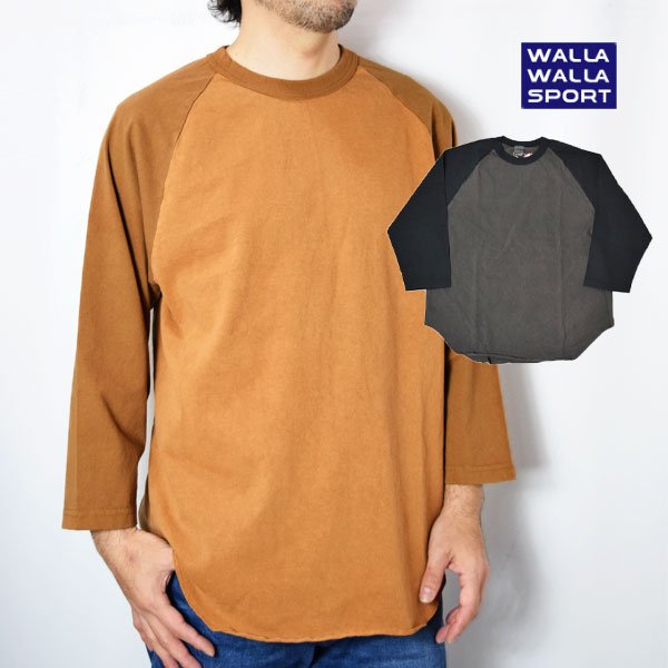 画像1: WALLA WALLA SPORT　PIGMENT DYE 2-TONE B.B. TEE (1)