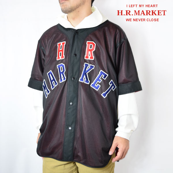 HOLLYWOOD RANCH MARKET　ダブルメッシュ レタードベースボールシャツ
