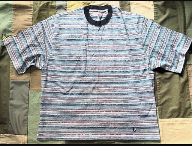 HOLLYWOOD RANCH MARKET　リサイクルマルチボーダー ドロップショルダーＴシャツ